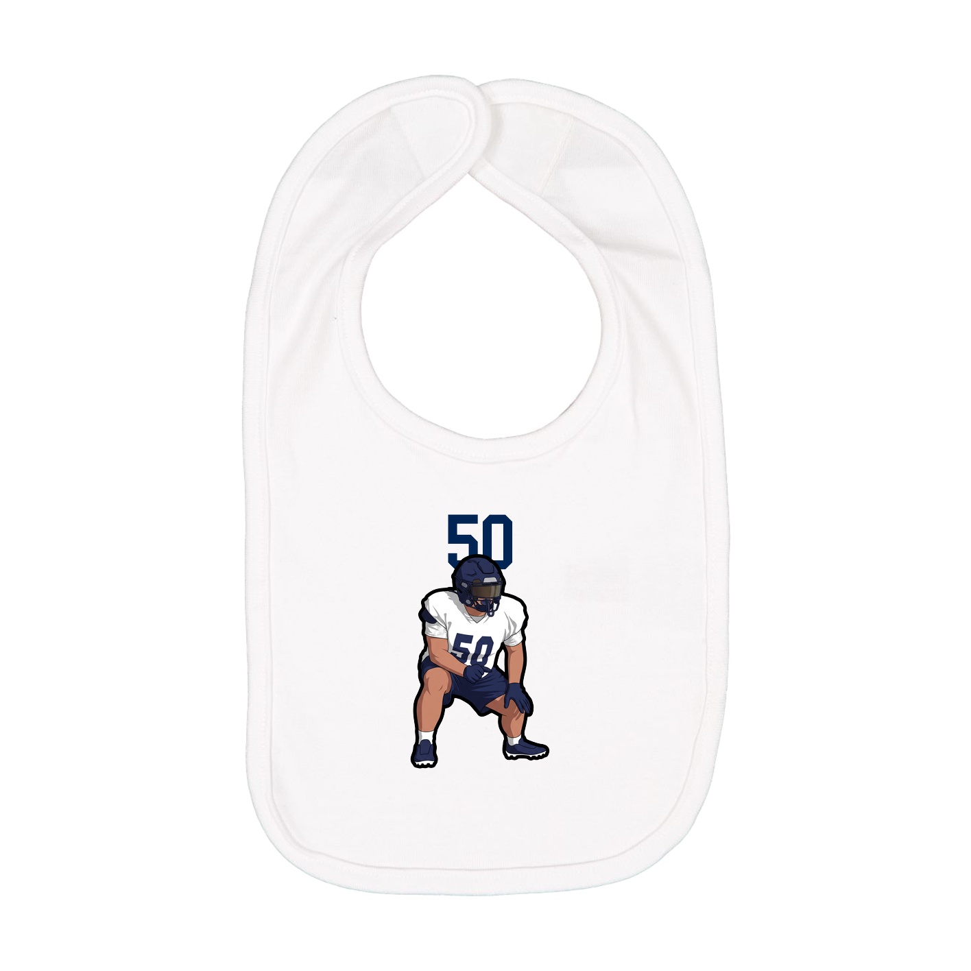 Infant Bib — Number Top in White