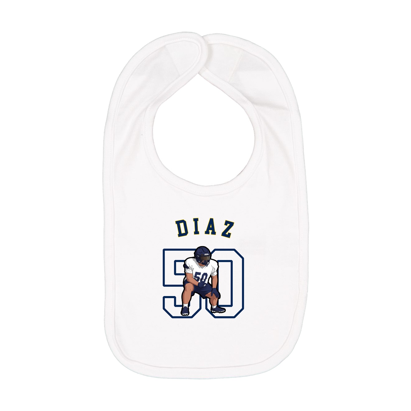 Infant Bib — Shirsey Arch in White
