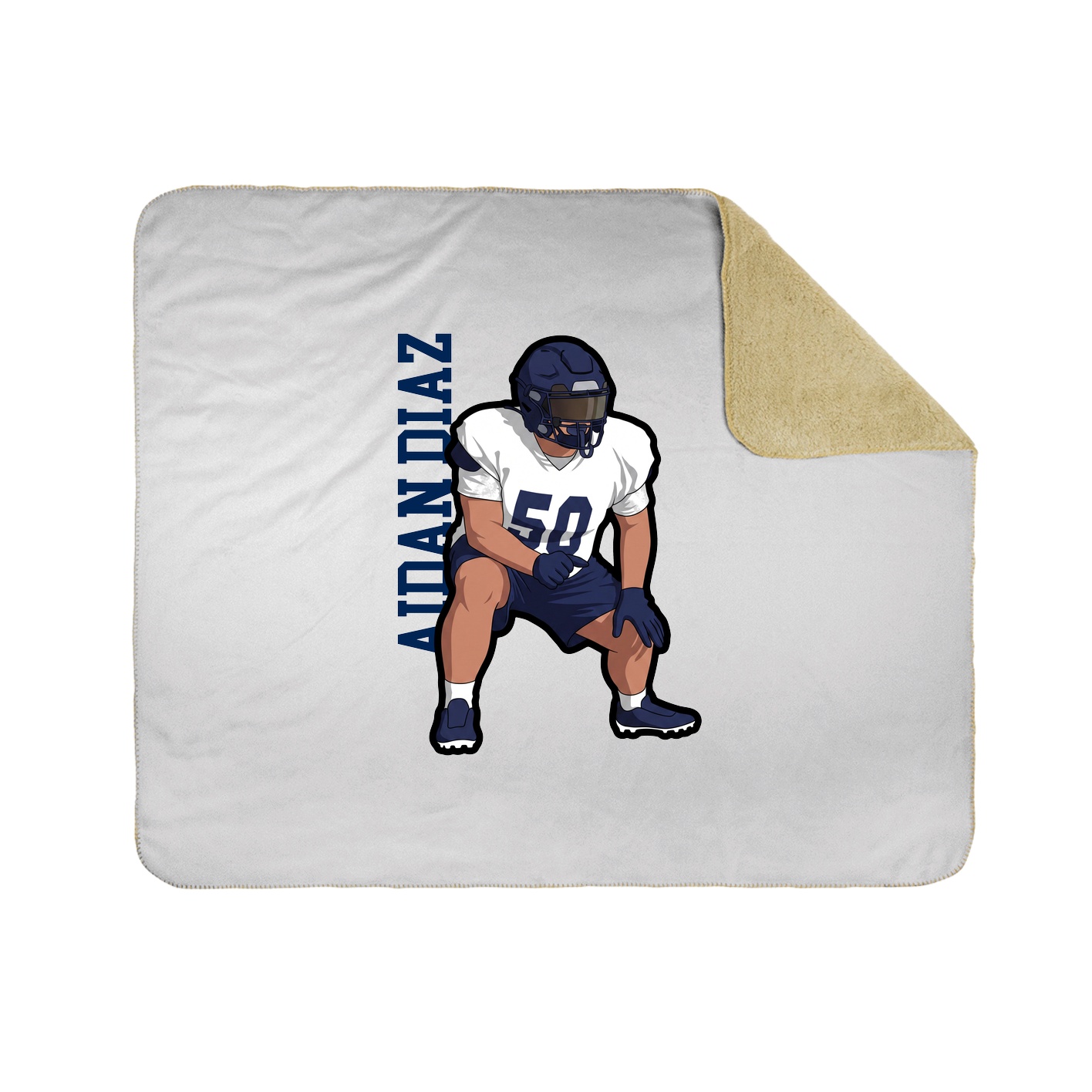 Throw Blanket — Name Vertical in White
