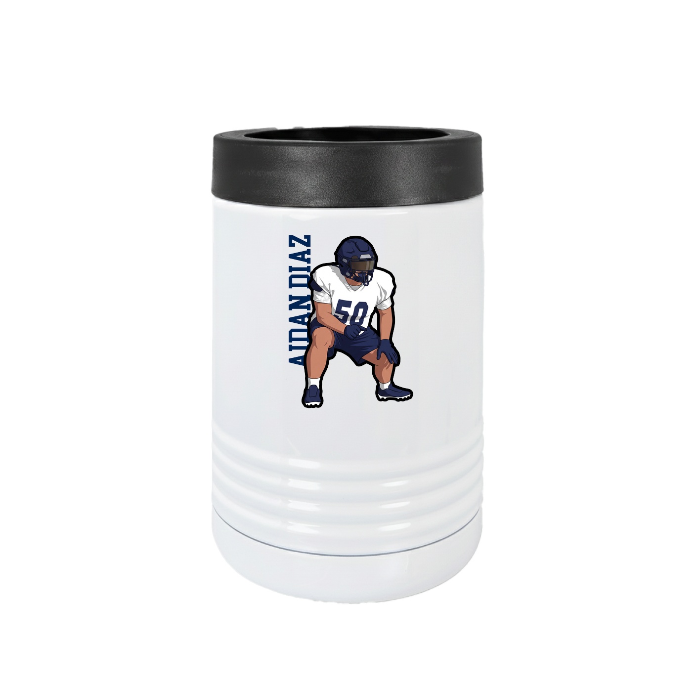 Beverage Holder — Name Vertical in White