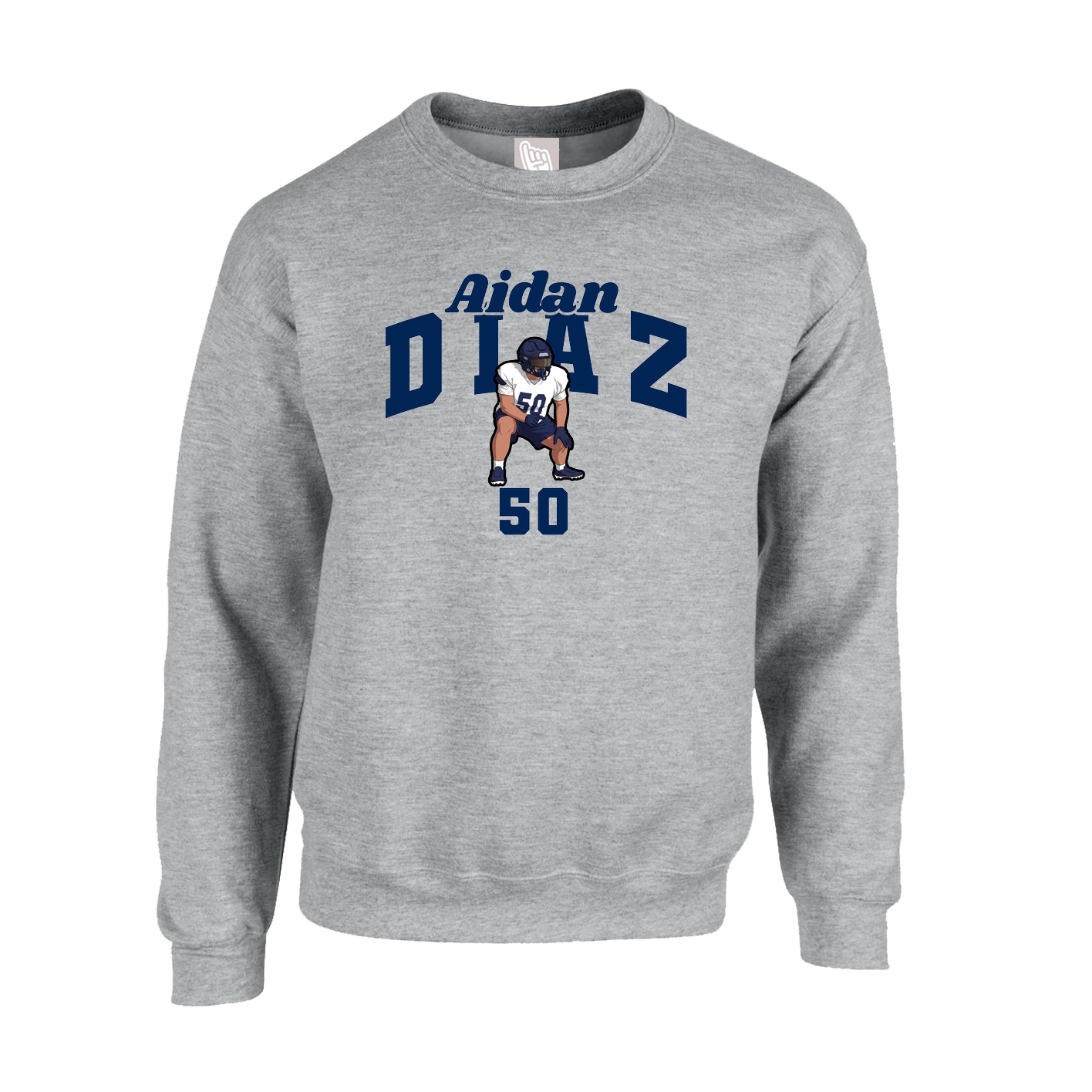 Fleece Crew — Signature Arch in Grey