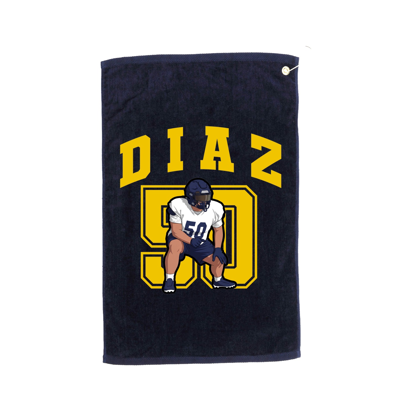 Golf Towel — Number in Navy