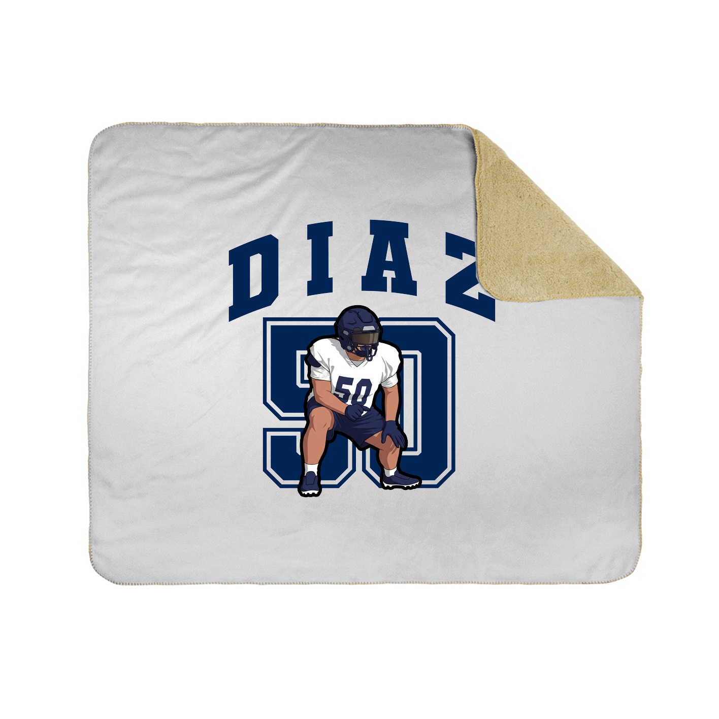 Throw Blanket — Number in White