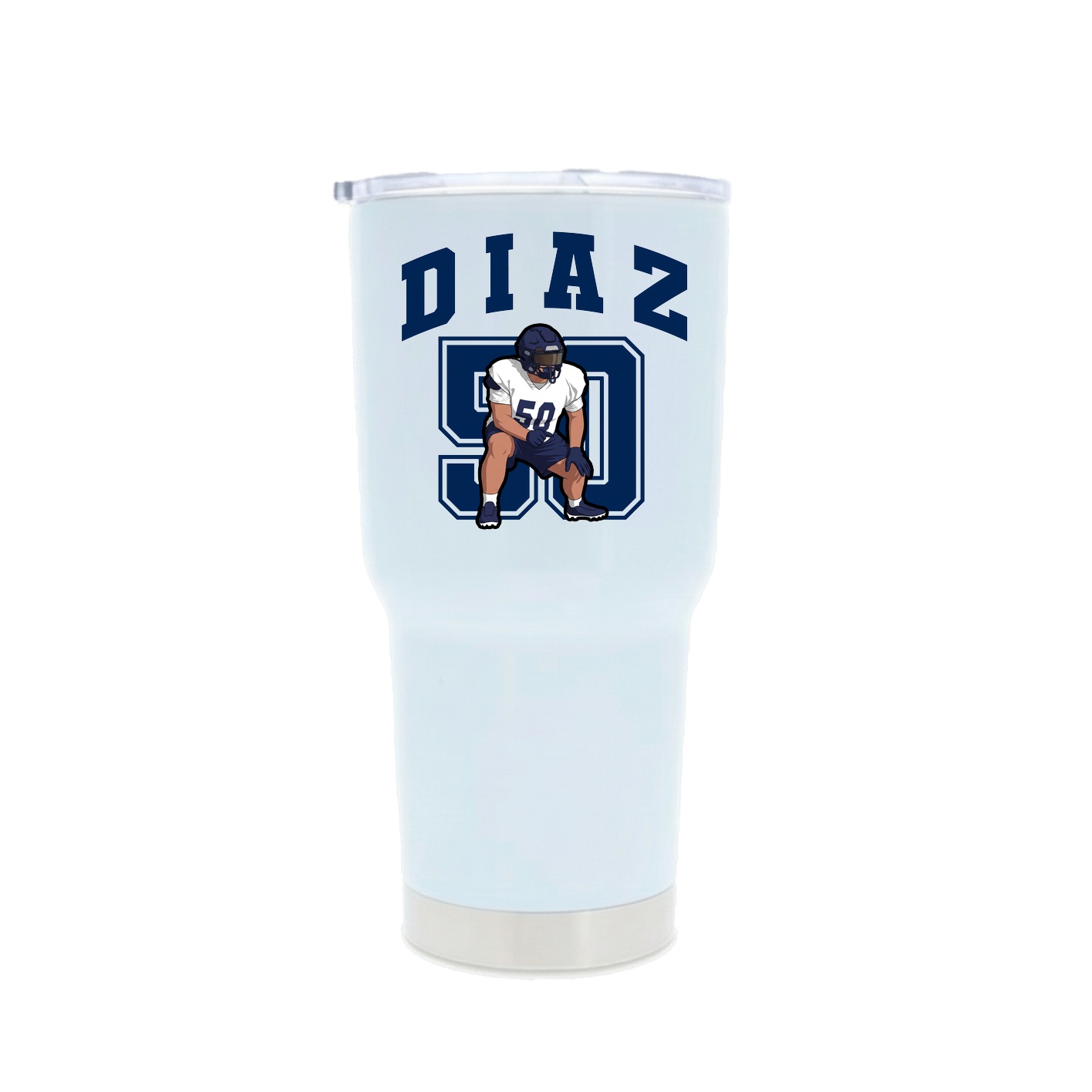 30oz Stainless Steel Tumbler — Number in White