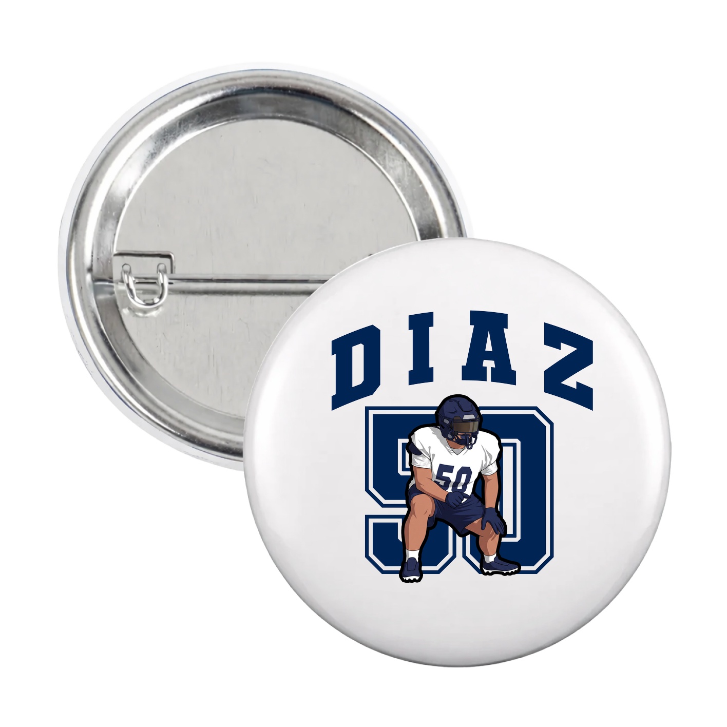 Game Day Button — Number in White