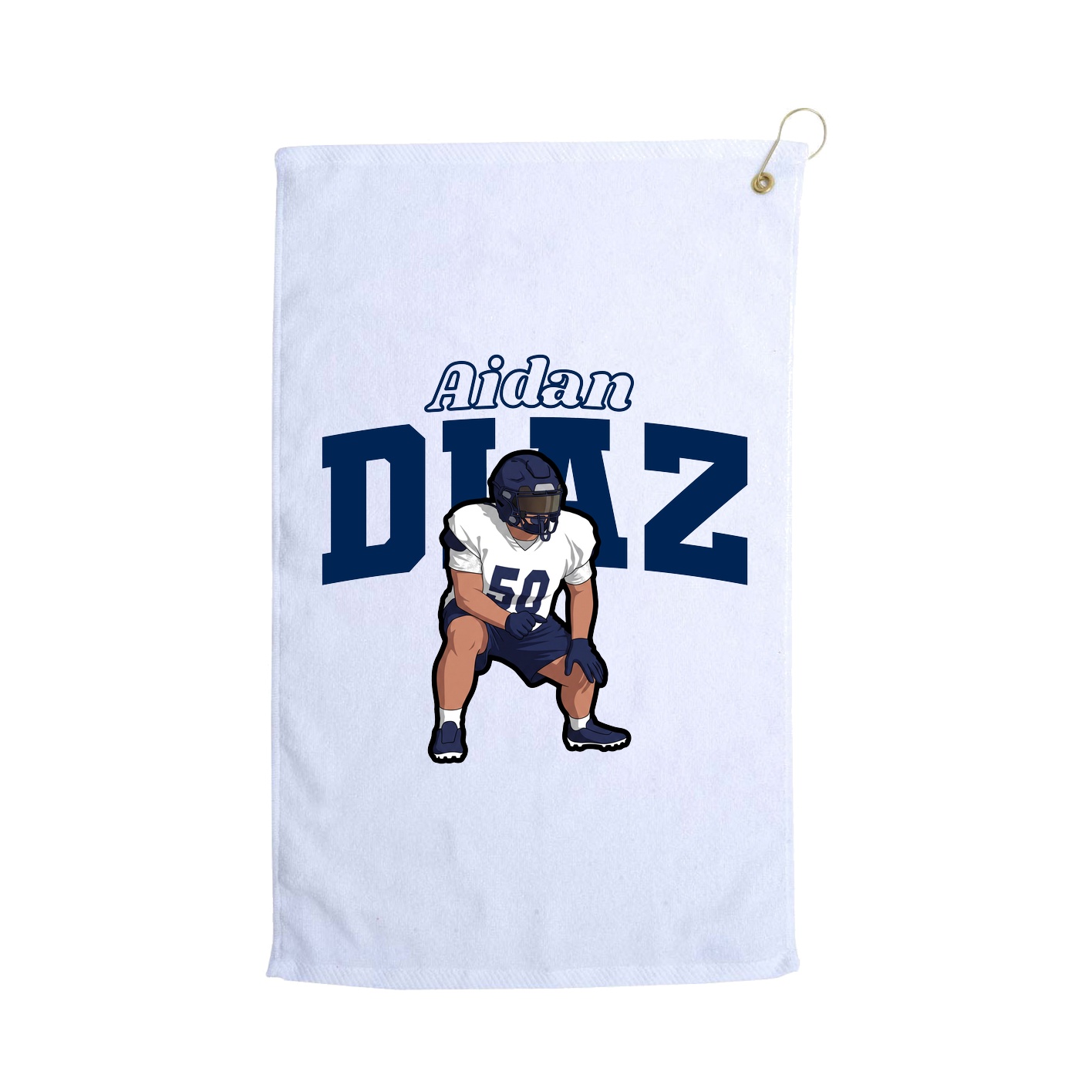 Golf Towel — Name Arch in White
