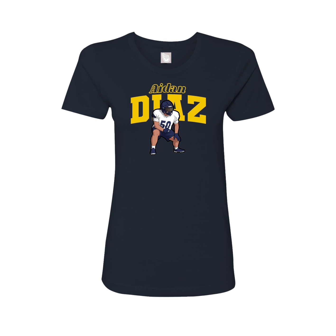 Fitted Women's Tee — Name Arch in Navy