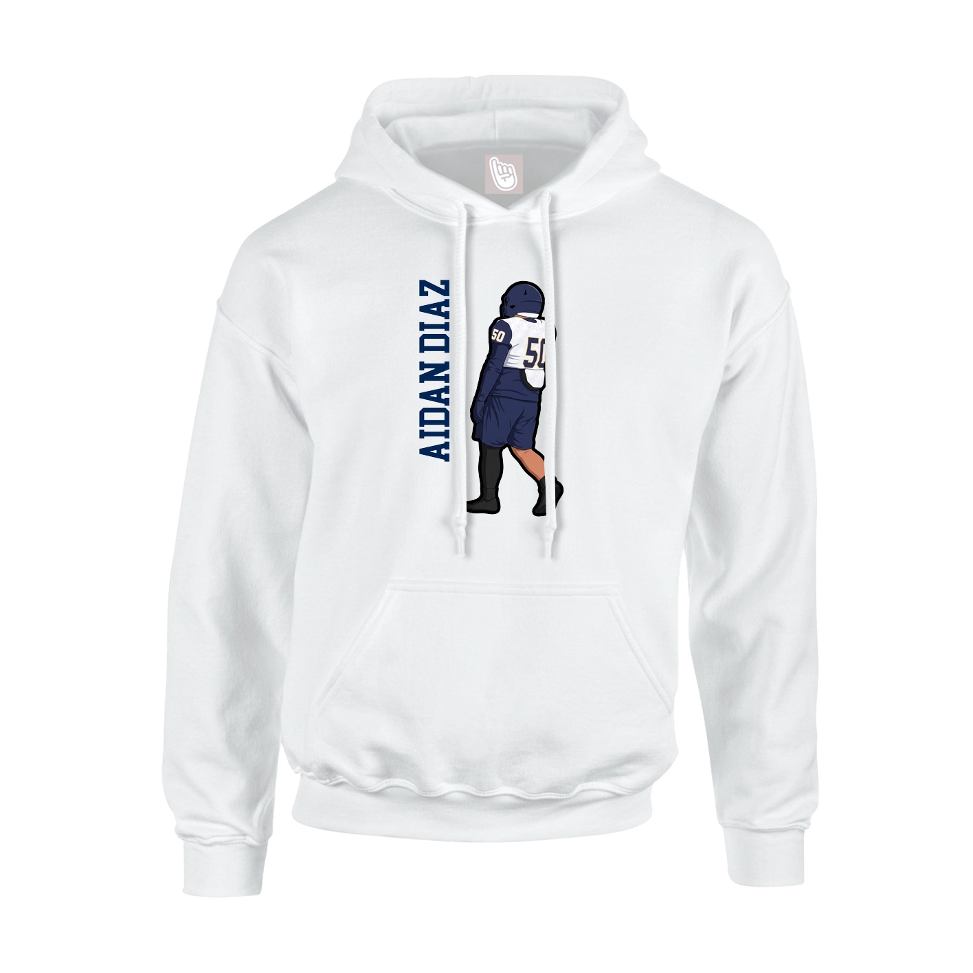 Youth Hoodie — Name Vertical in White