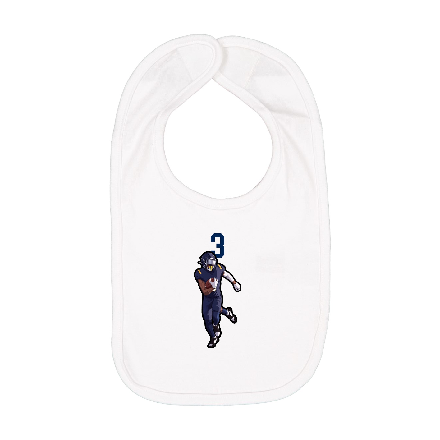Infant Bib — Number Top in White
