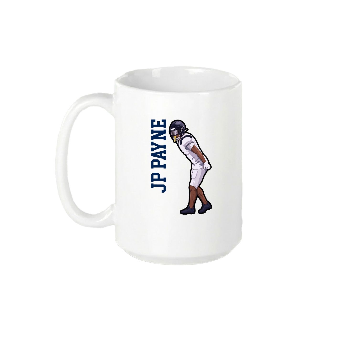 15oz Coffee Mug — Name Vertical in White