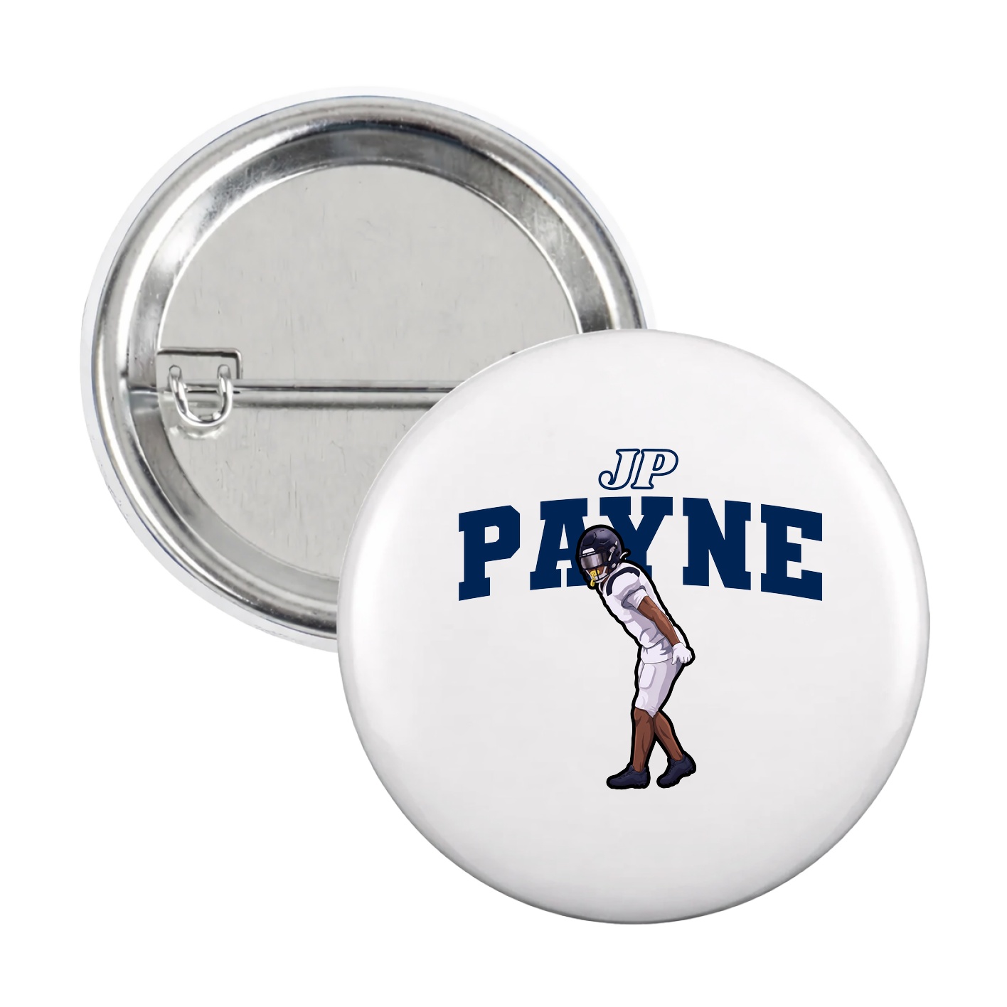 Game Day Button — Name Arch in White