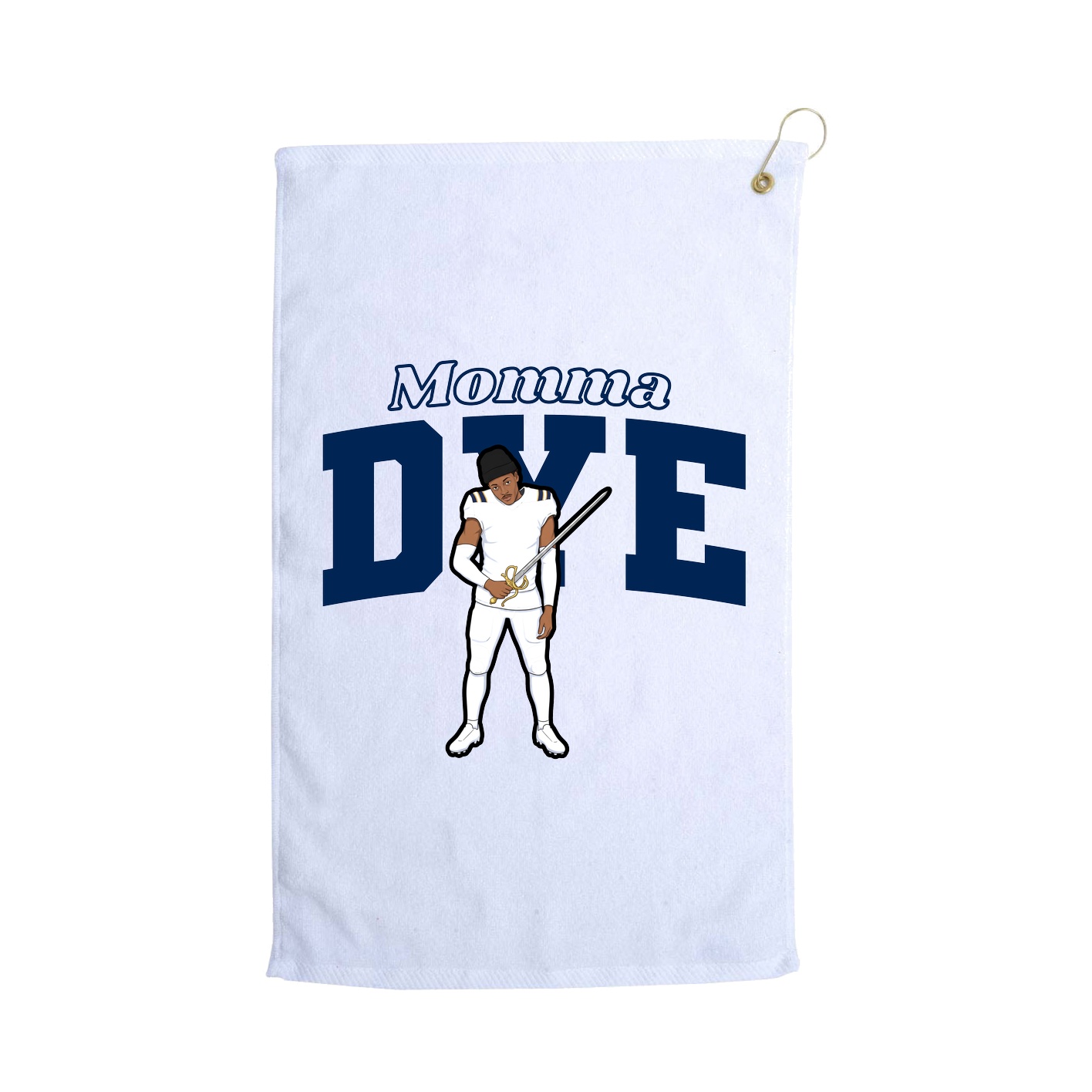 Golf Towel — Mothers Day Block in White