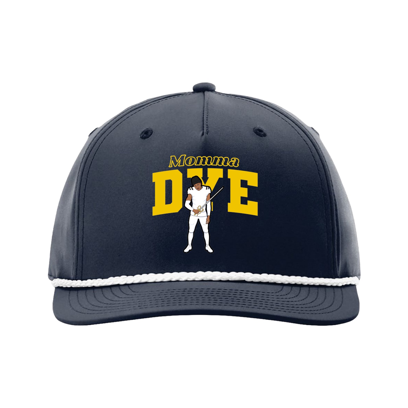 Five-Panel Classic Rope Cap — Mothers Day Block in Navy
