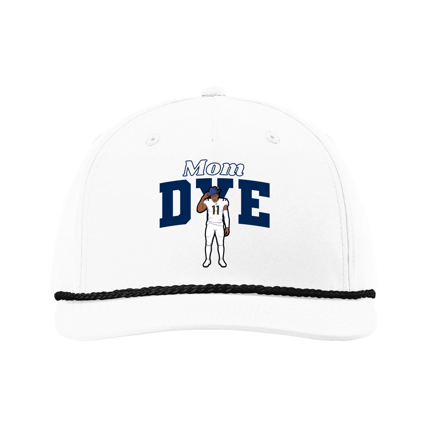 Five-Panel Classic Rope Cap — Mothers Day Block in White