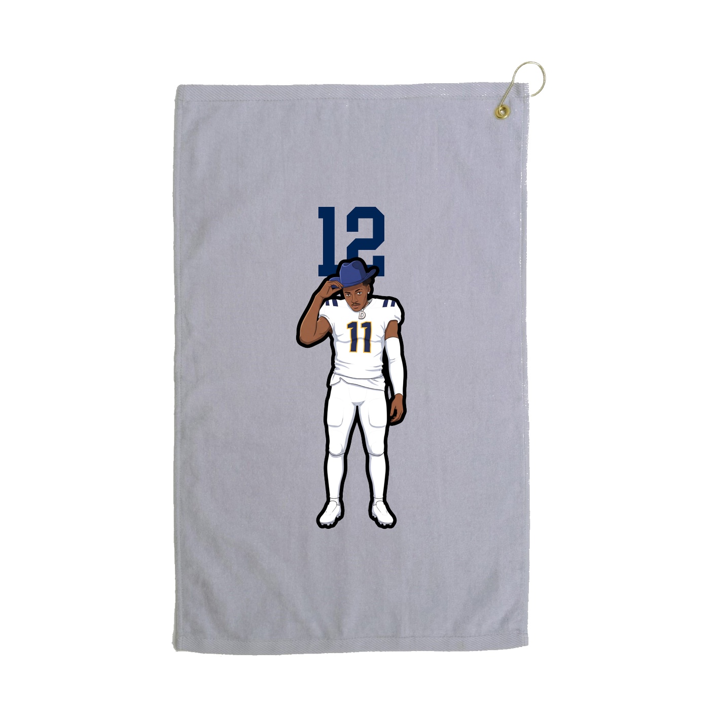 Golf Towel — Number Top in Grey