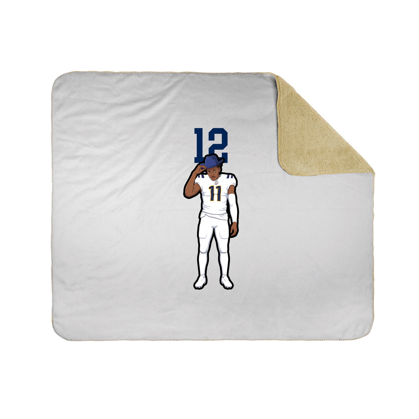 Throw Blanket — Number Top in White