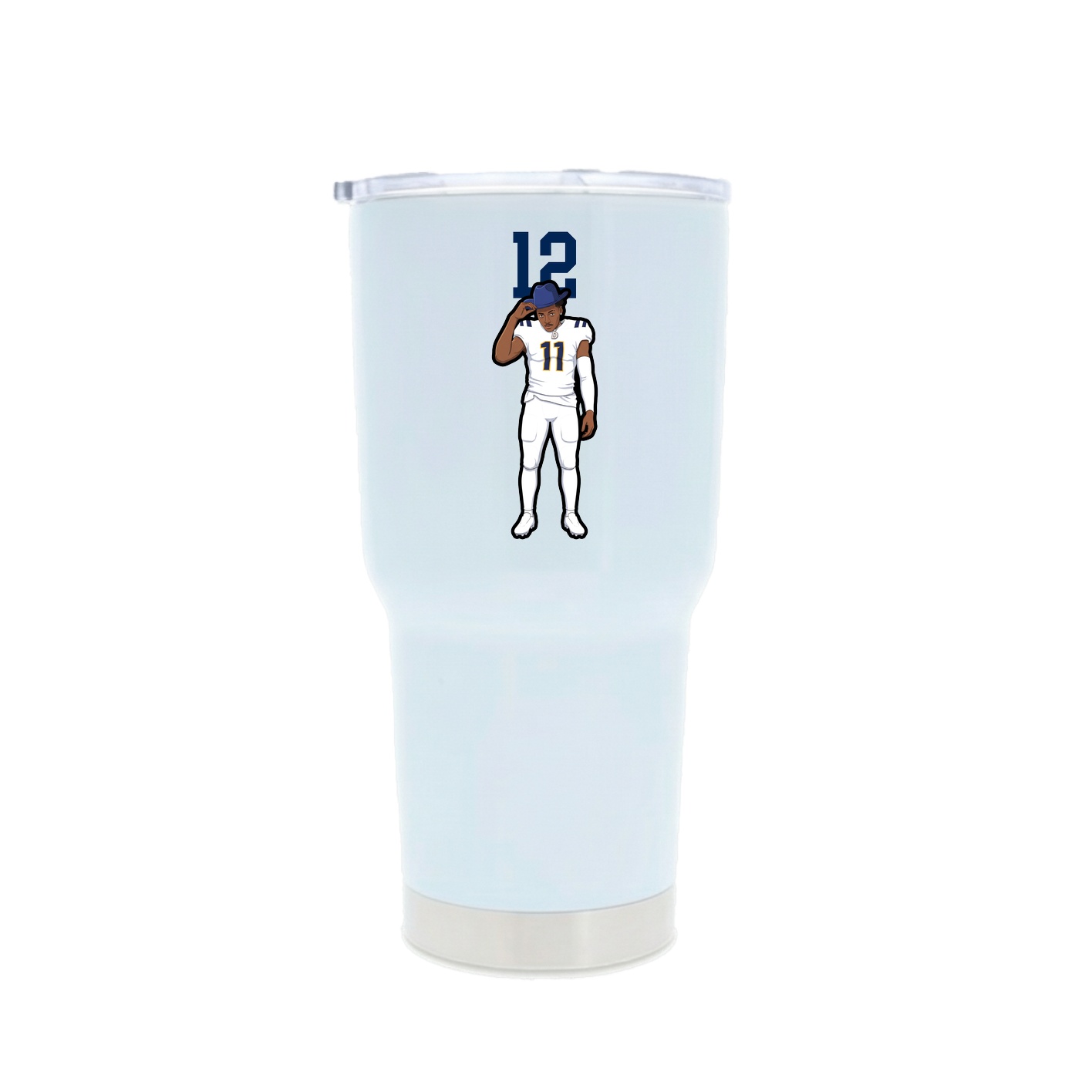 30oz Stainless Steel Tumbler — Number Top in White
