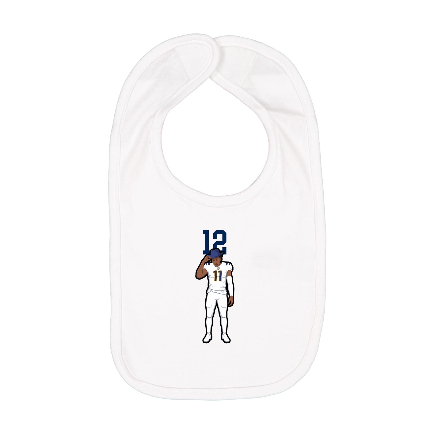 Infant Bib — Number Top in White