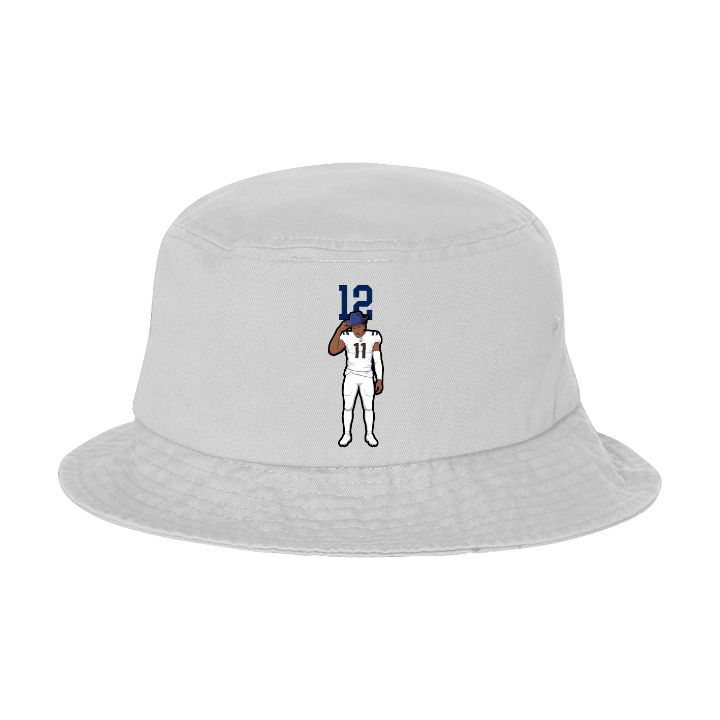 Bucket Cap — Number Top in White