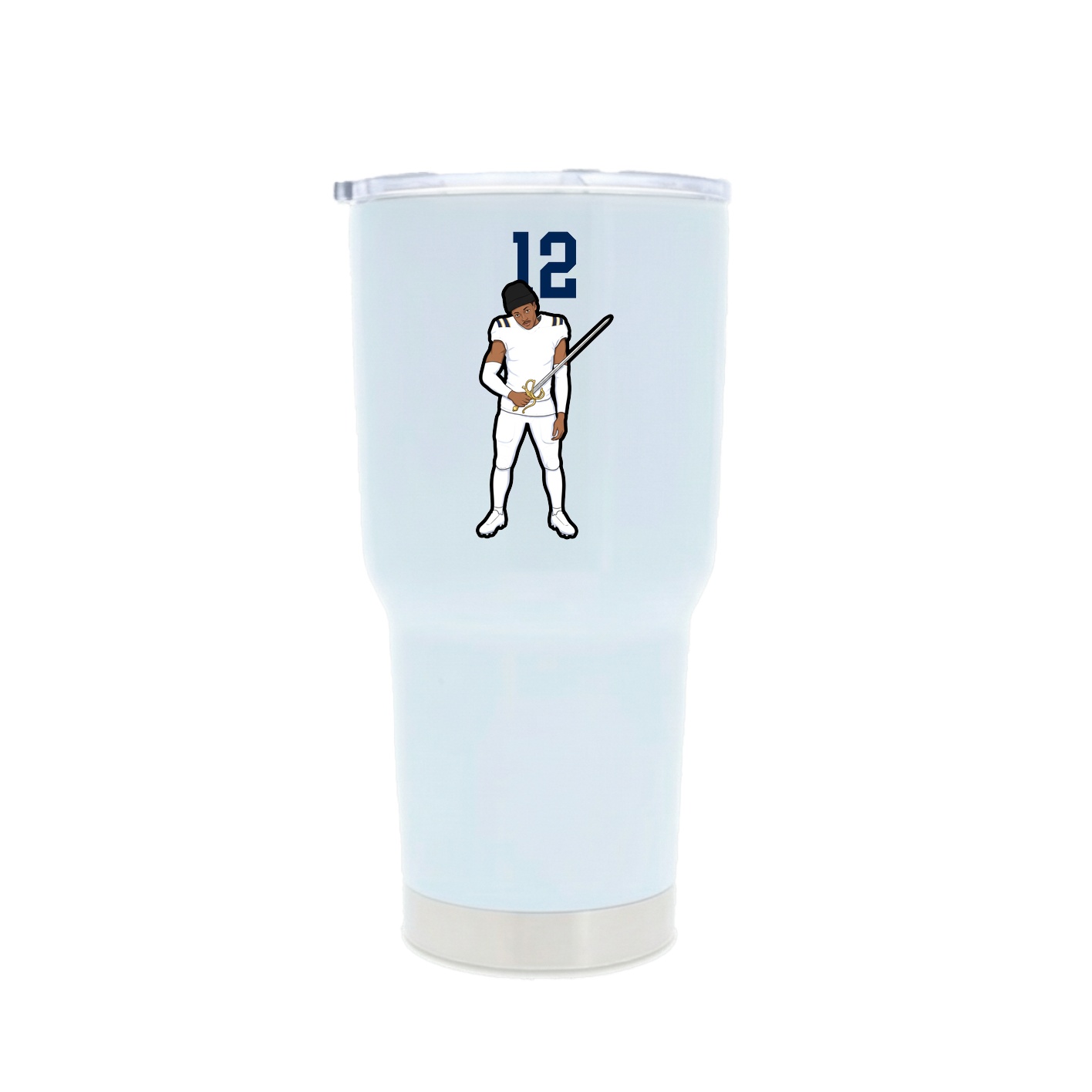 30oz Stainless Steel Tumbler — Number Top in White