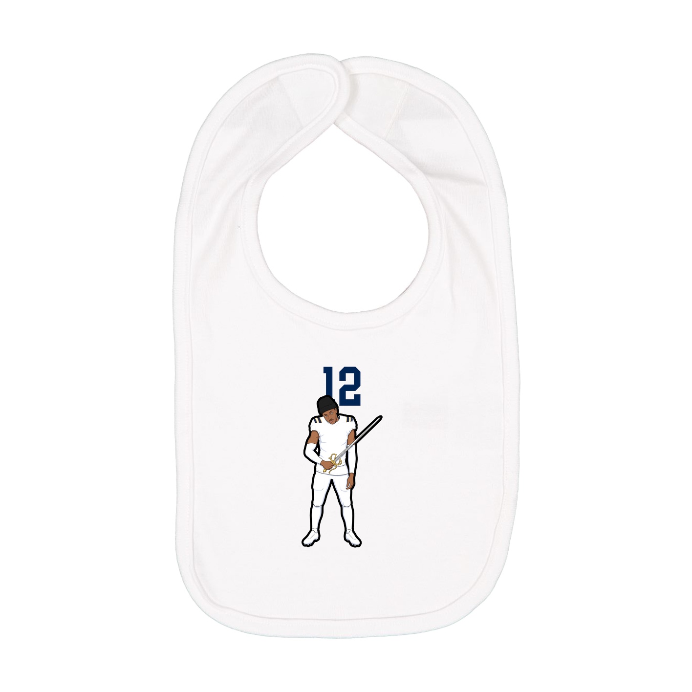 Infant Bib — Number Top in White