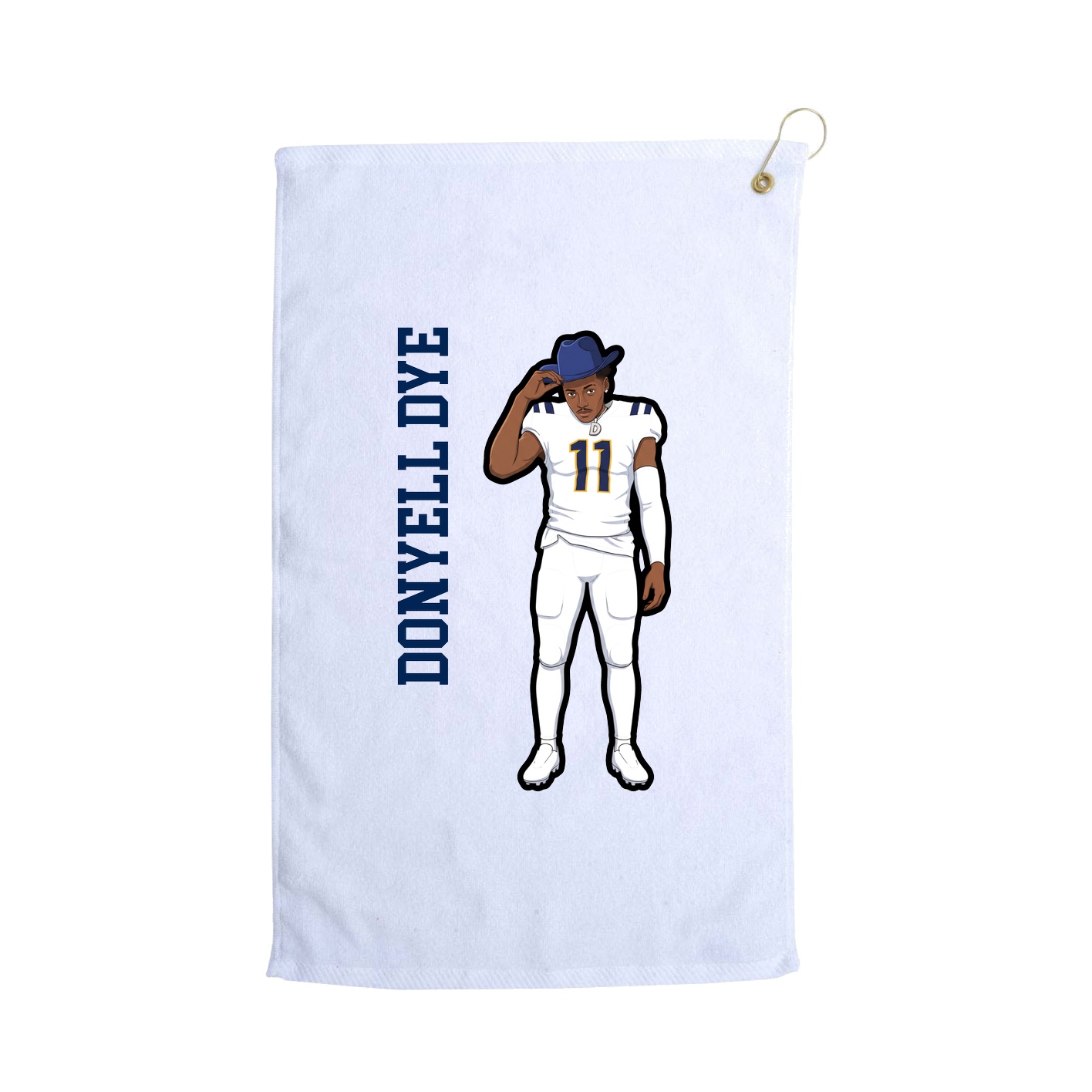 Golf Towel — Name Vertical in White