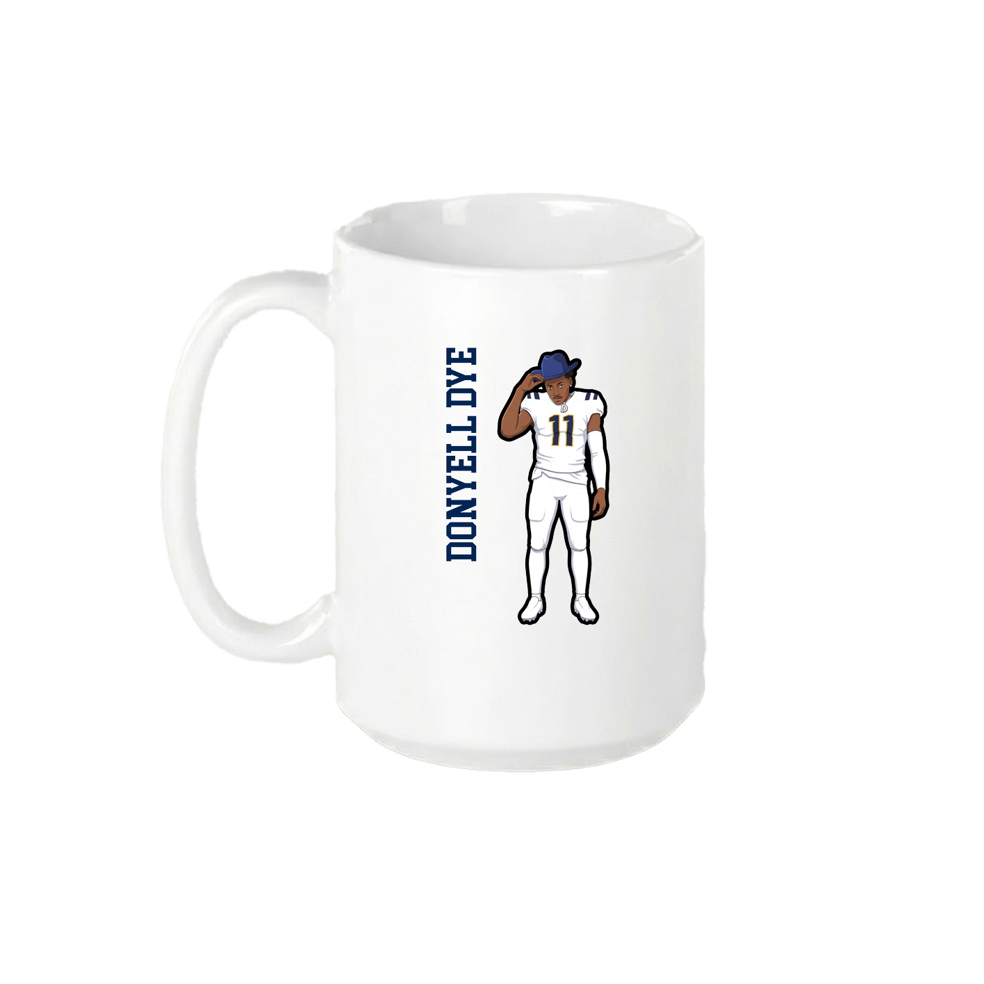 15oz Coffee Mug — Name Vertical in White