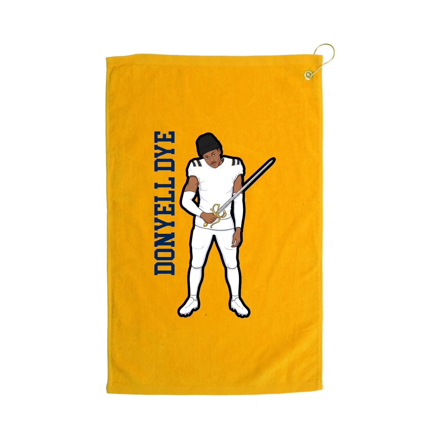 Golf Towel — Name Vertical in Gold