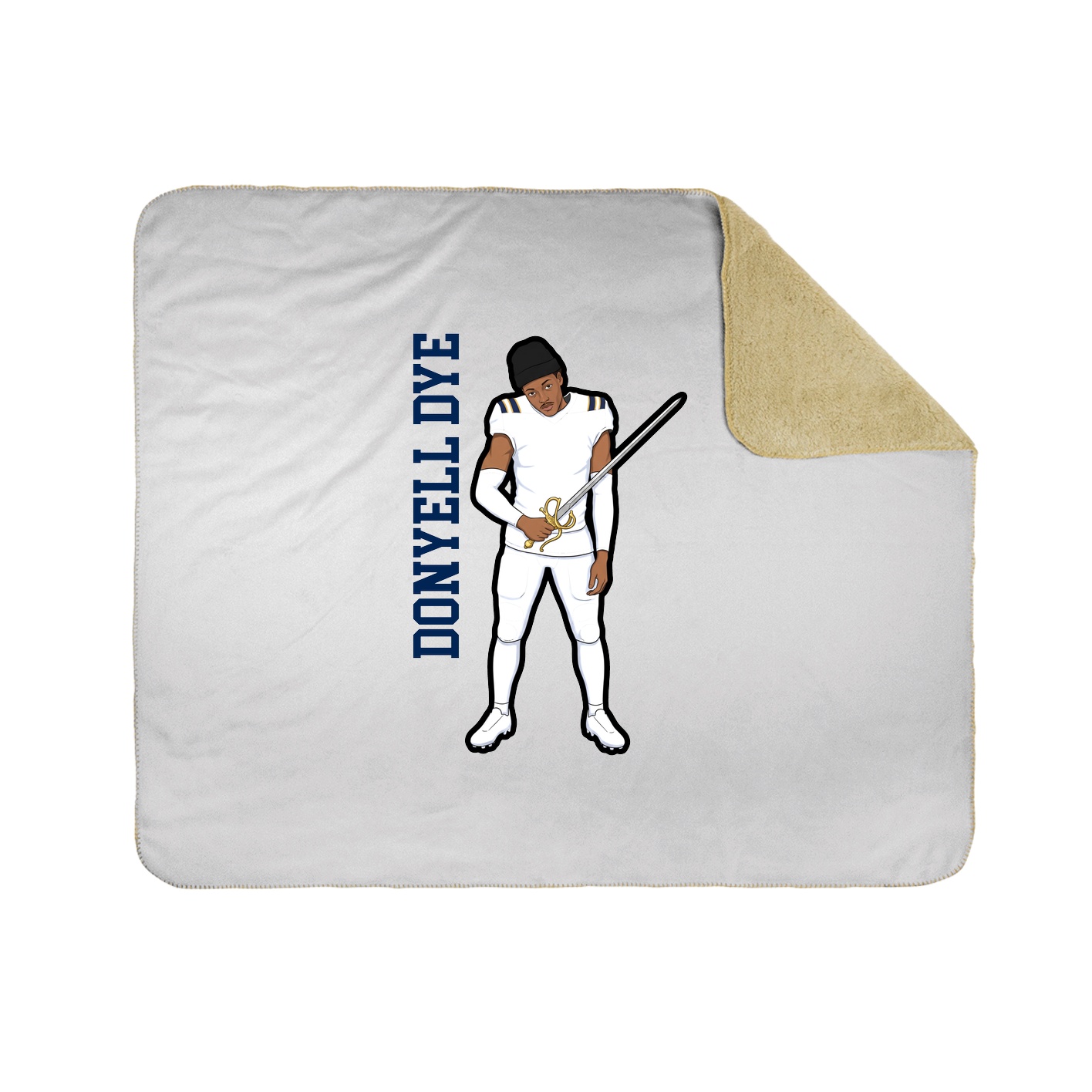 Throw Blanket — Name Vertical in White