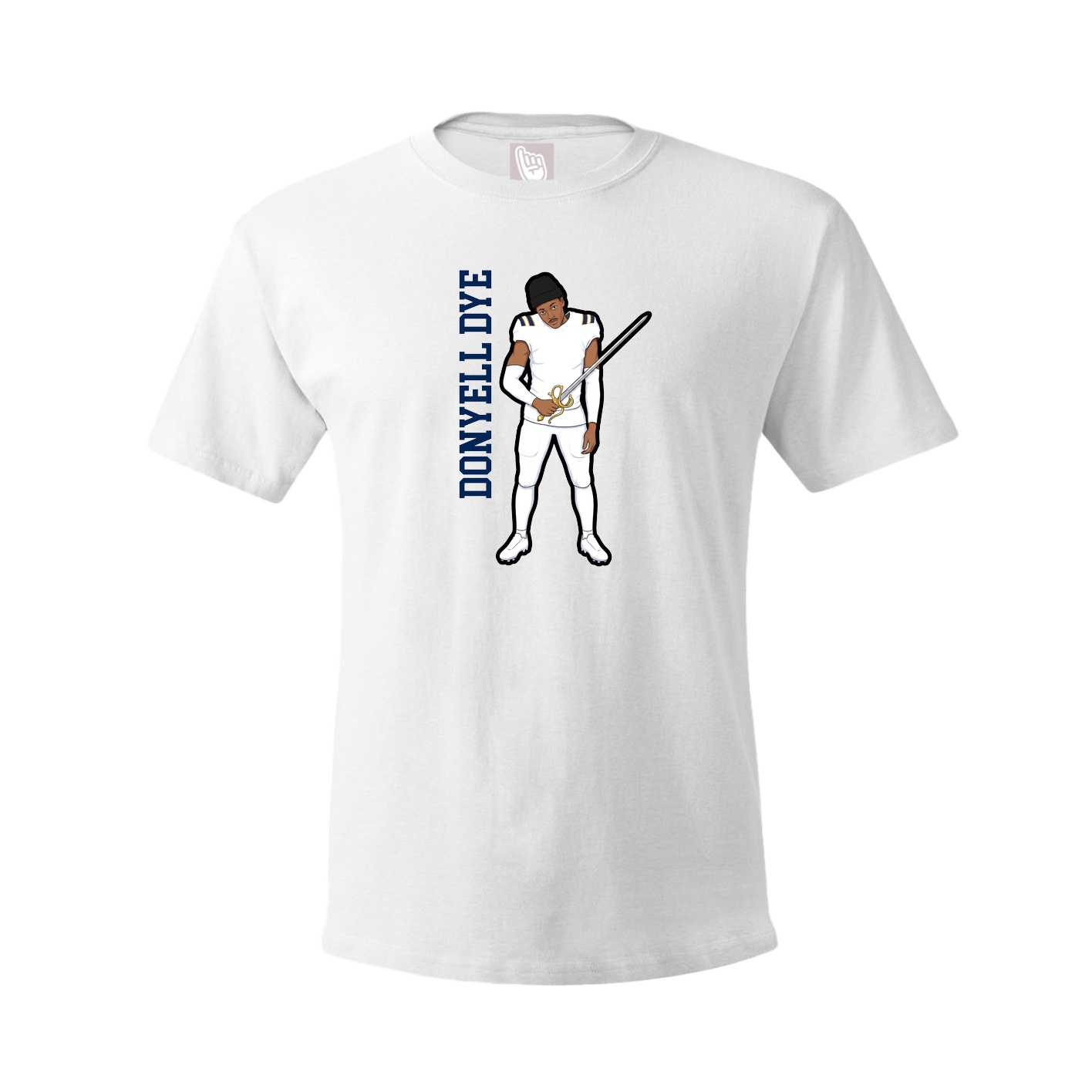 Tee — Name Vertical in White