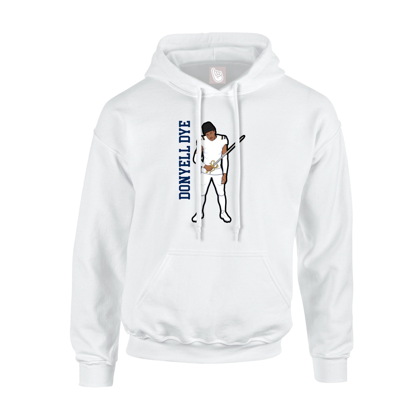 Youth Hoodie — Name Vertical in White
