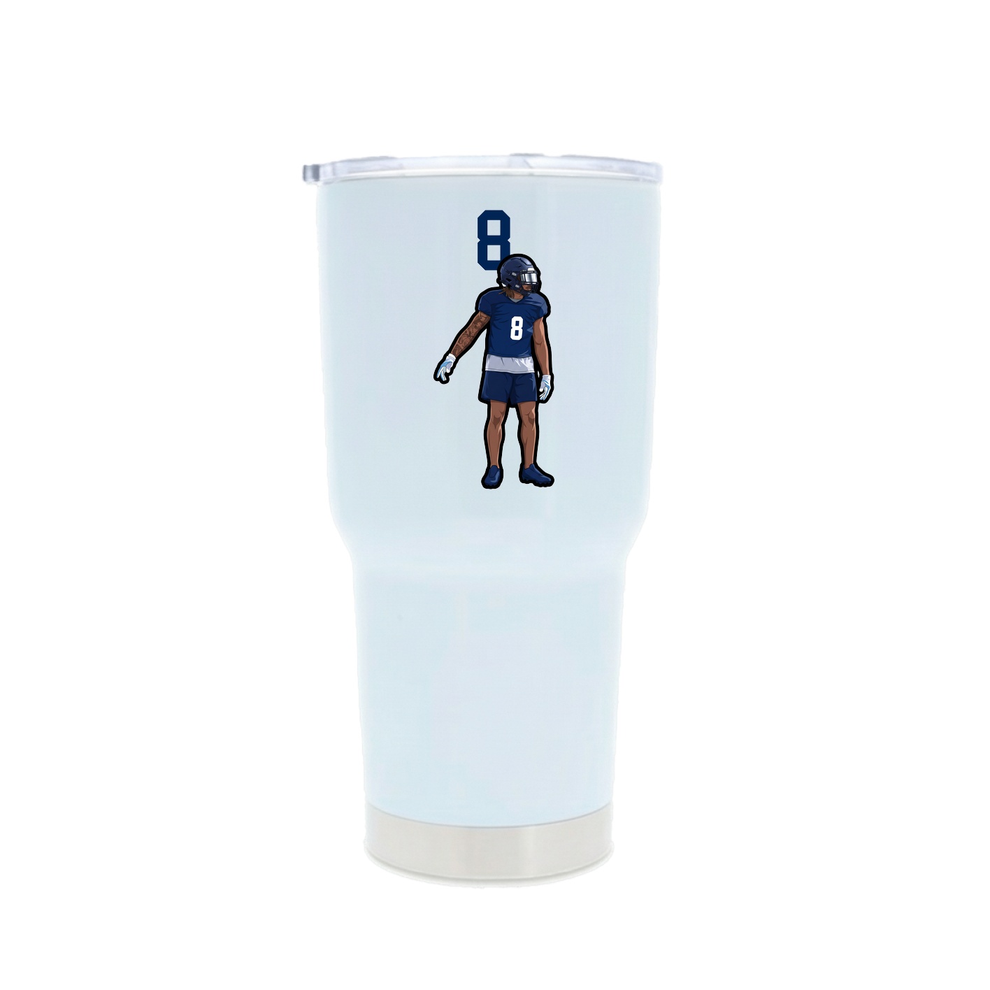 30oz Stainless Steel Tumbler — Number Top in White