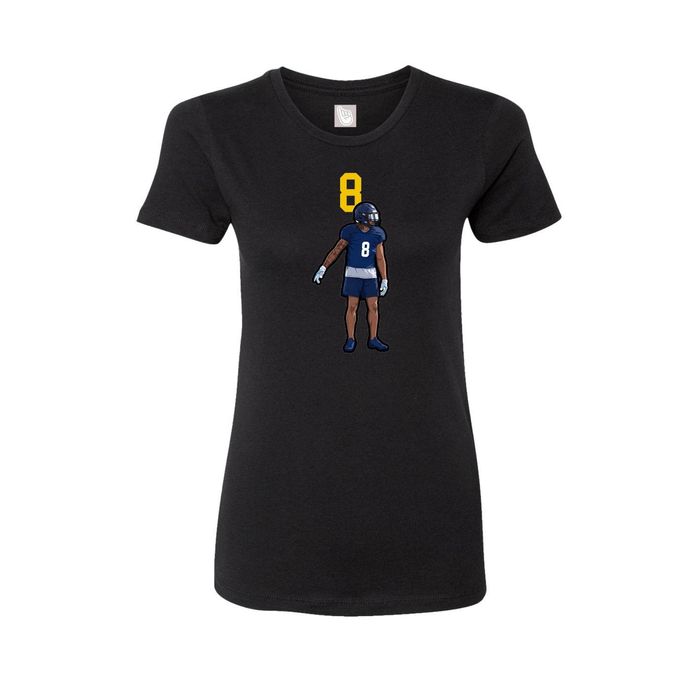 Fitted Women's Tee — Number Top in Black