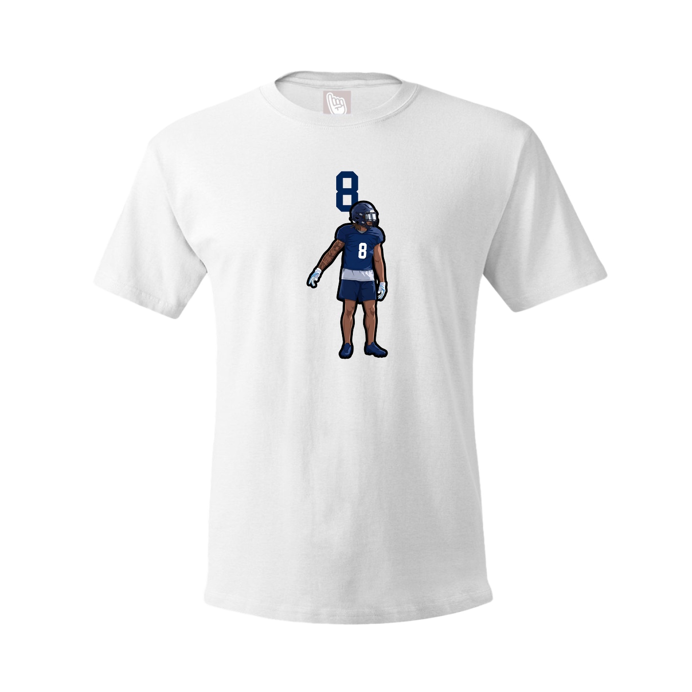 Youth Tee — Number Top in White