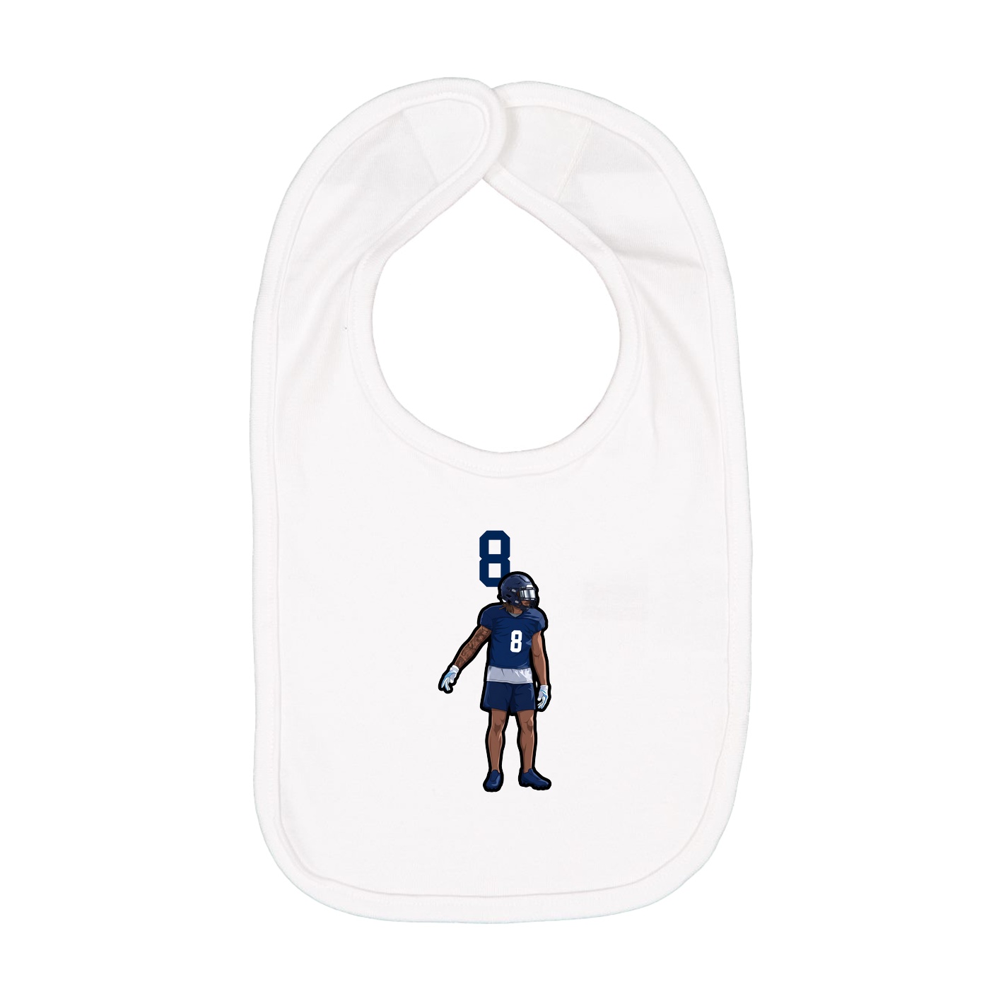 Infant Bib — Number Top in White