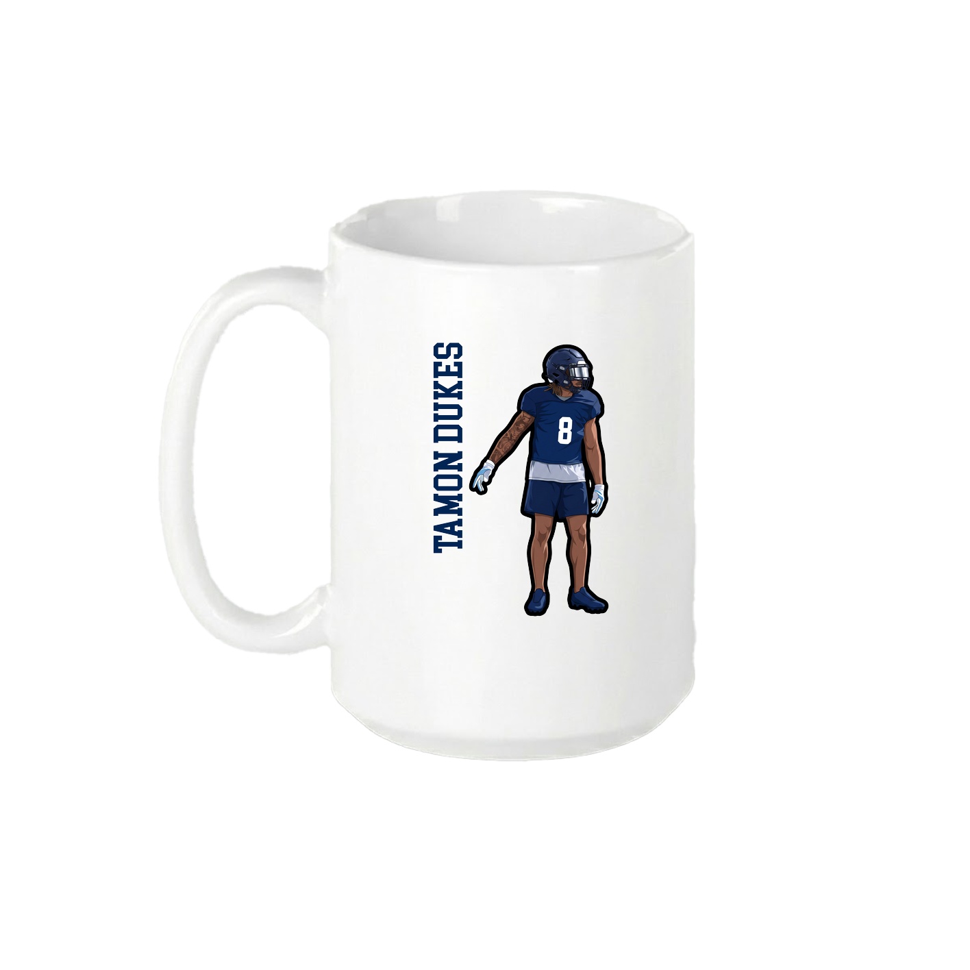 15oz Coffee Mug — Name Vertical in White