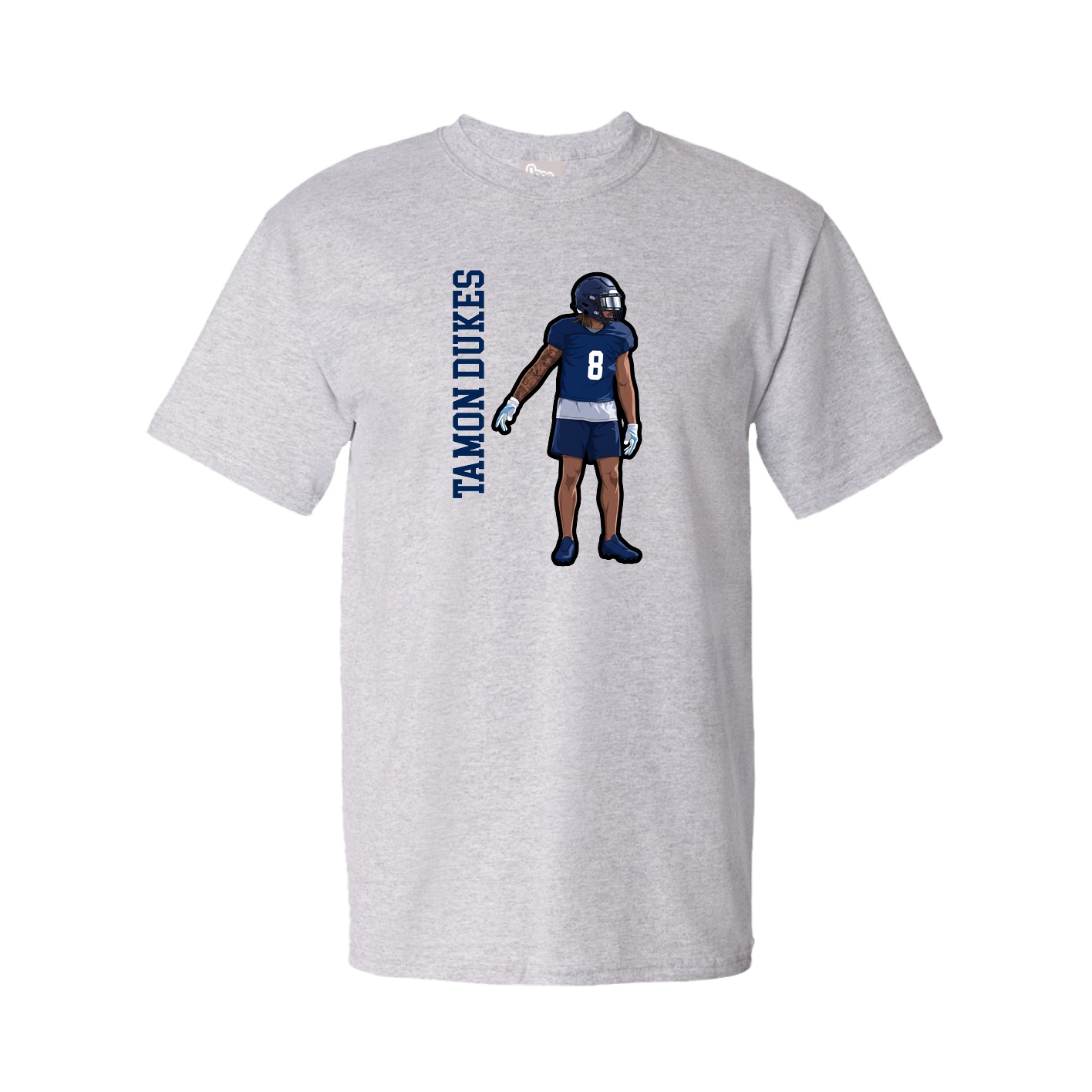 Tee — Name Vertical in Grey