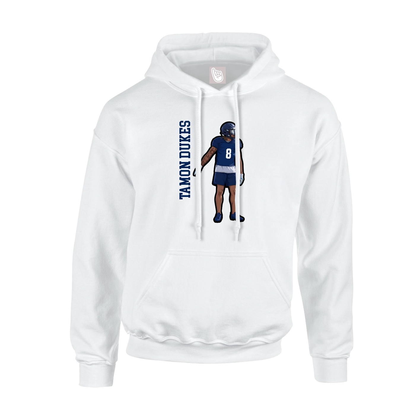 Youth Hoodie — Name Vertical in White