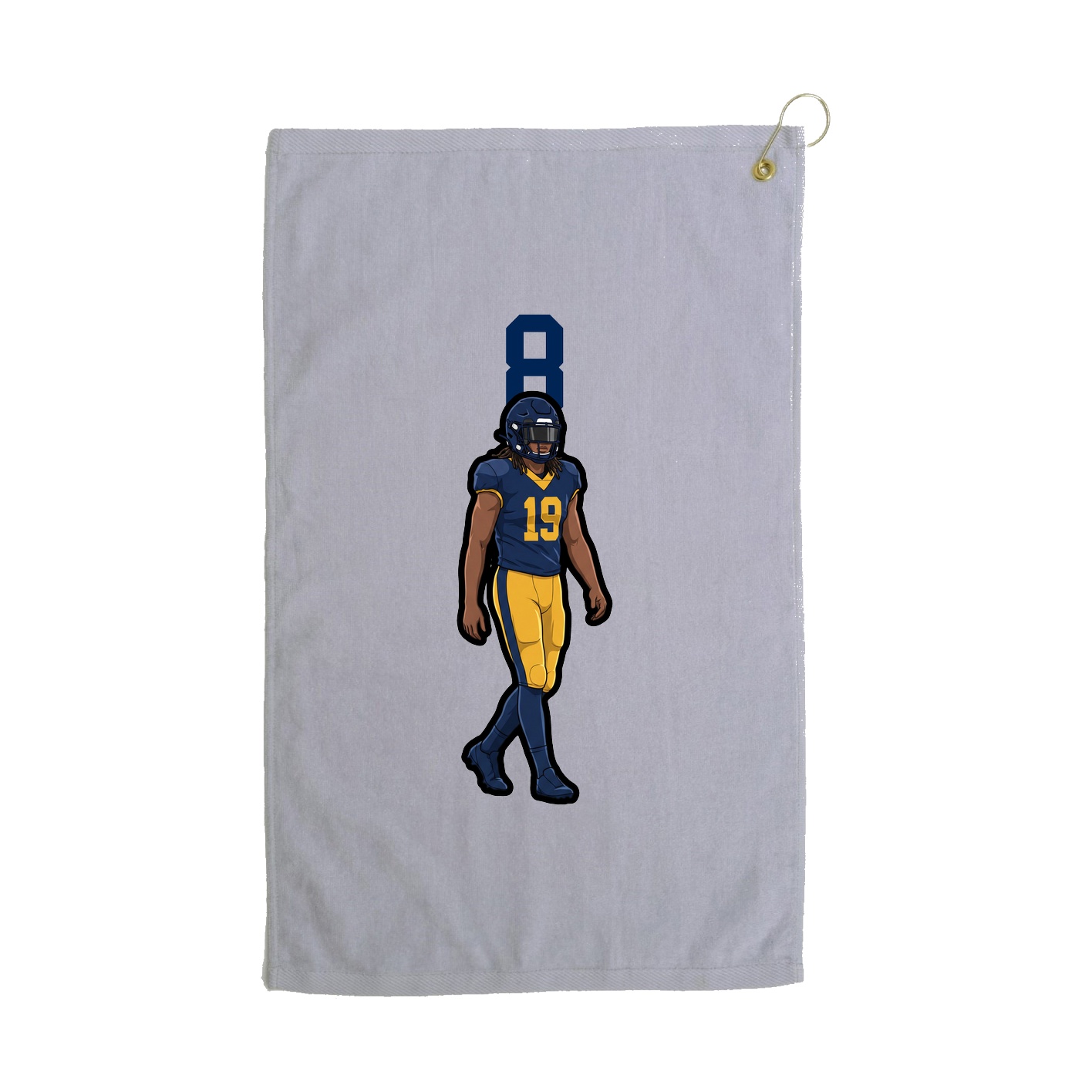 Golf Towel — Number Top in Grey