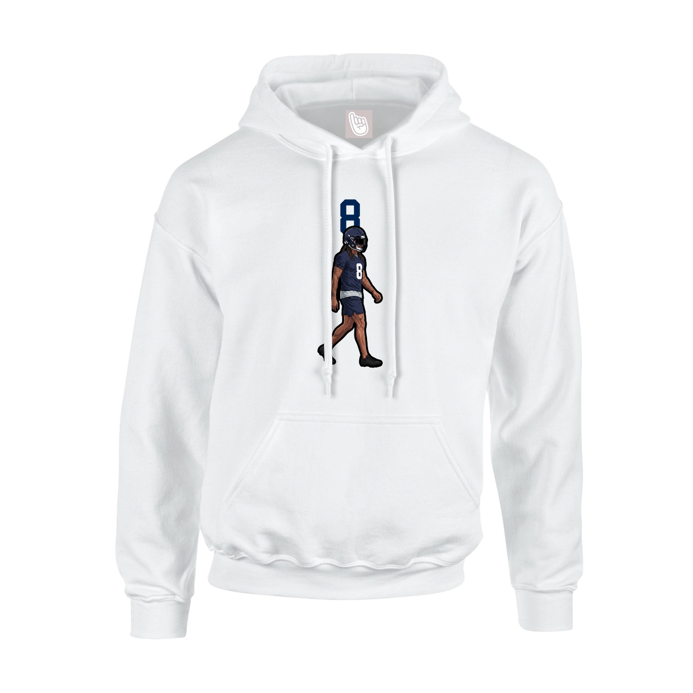 Hoodie — Number Top in White