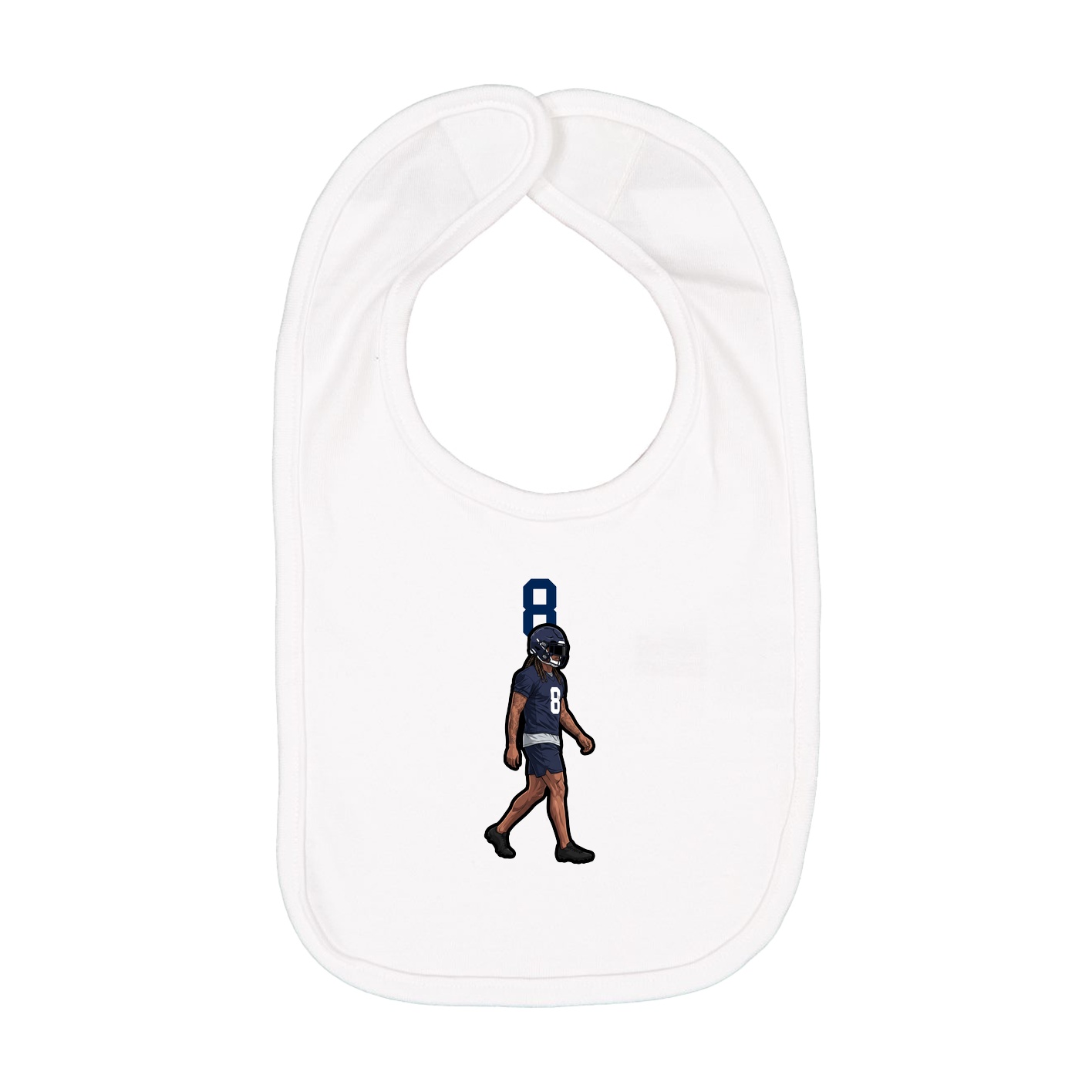 Infant Bib — Number Top in White