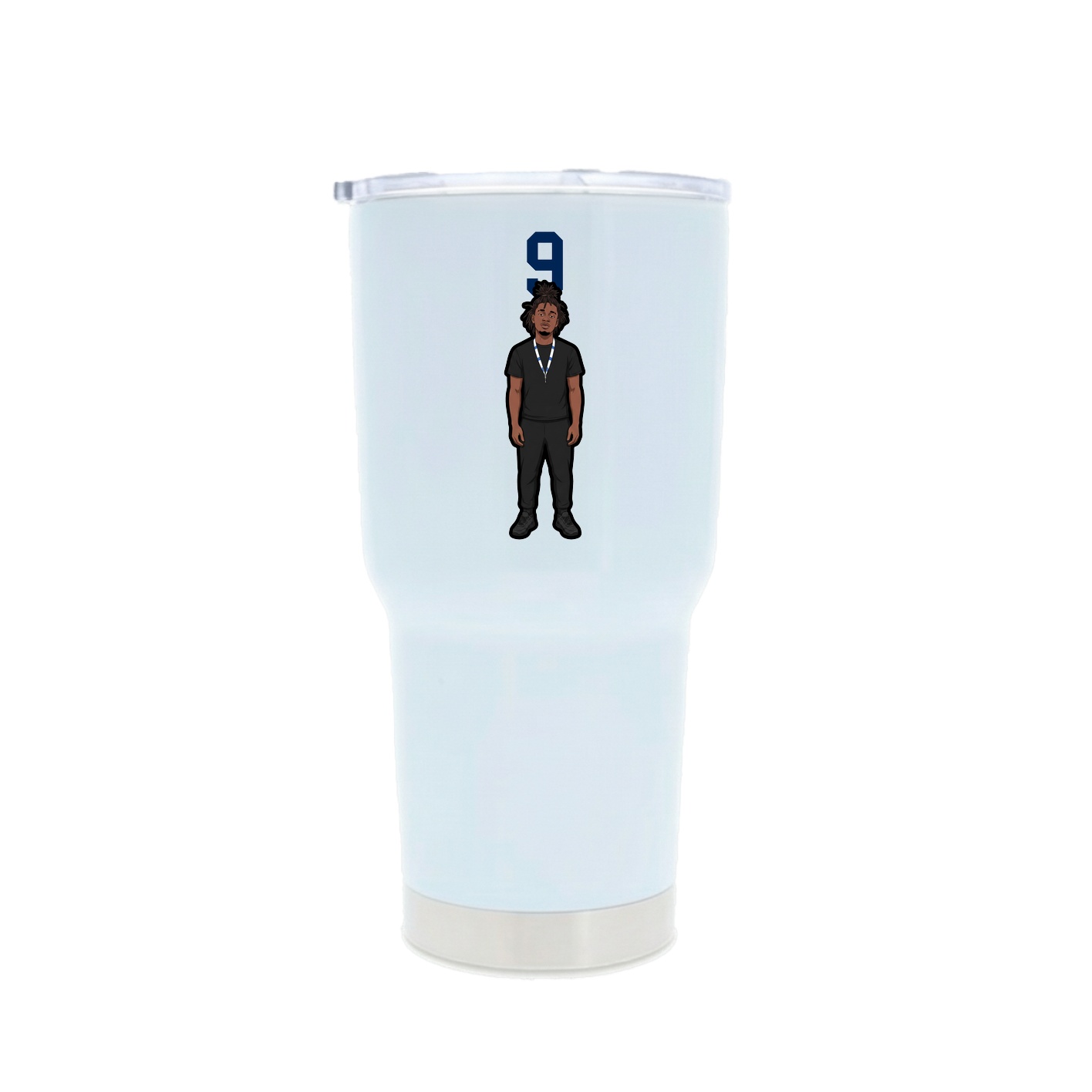 30oz Stainless Steel Tumbler — Number Top in White