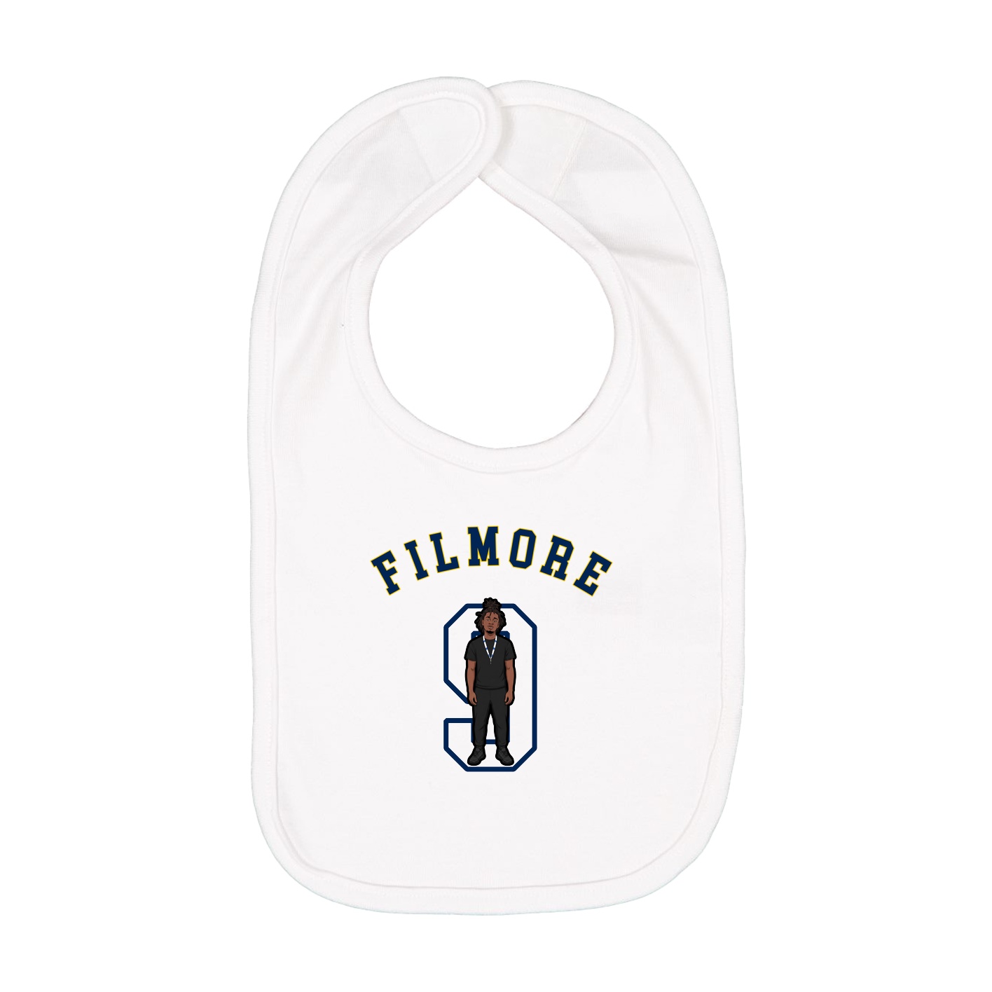 Infant Bib — Shirsey Arch in White