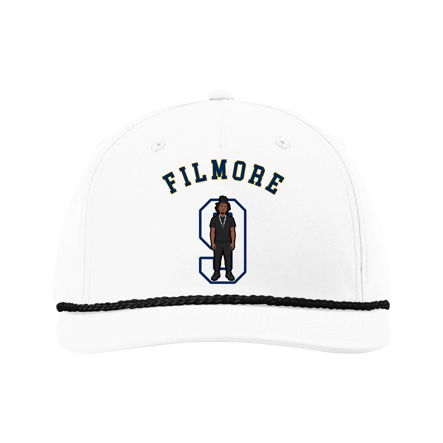 Five-Panel Classic Rope Cap — Shirsey Arch in White