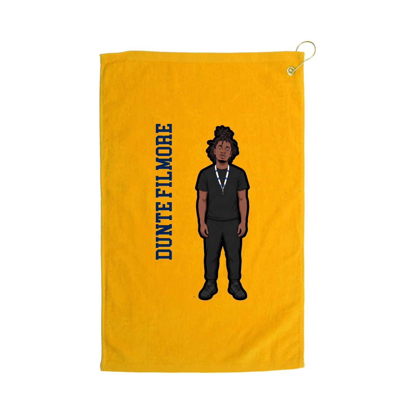 Golf Towel — Name Vertical in Gold