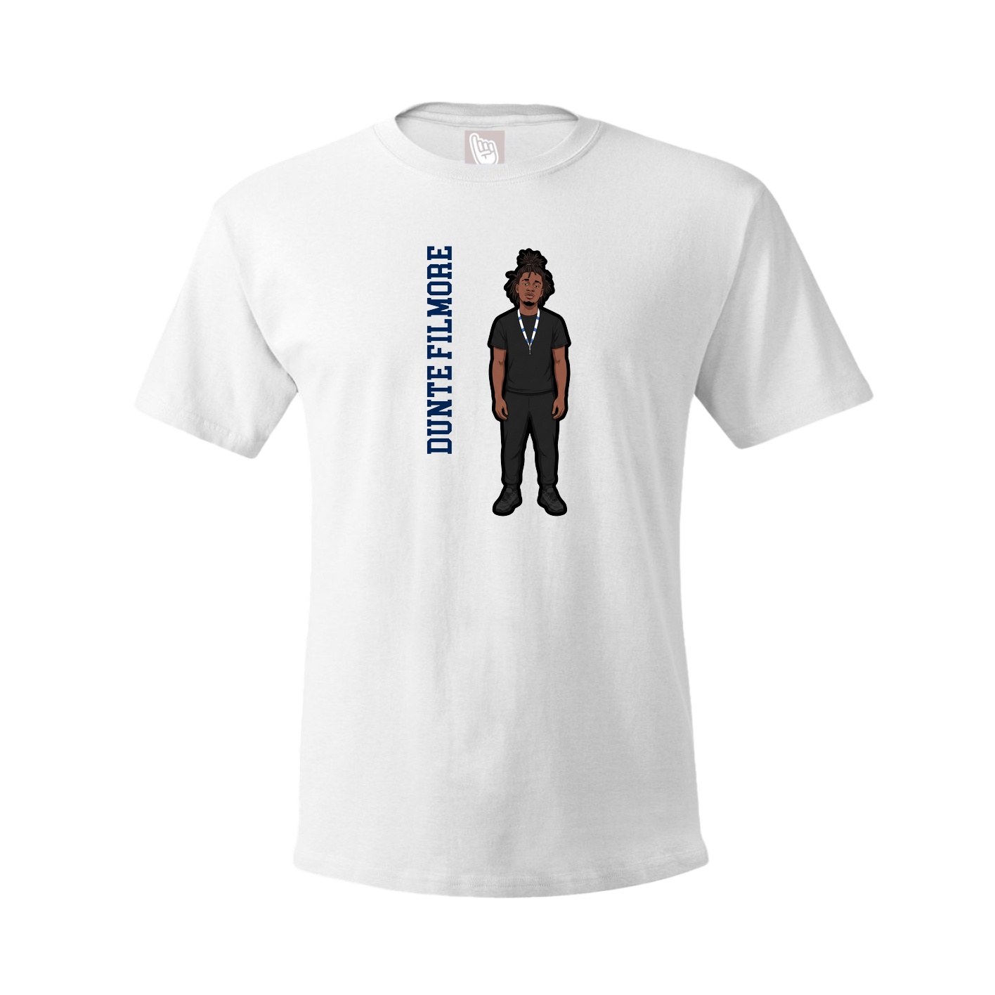 Tee — Name Vertical in White