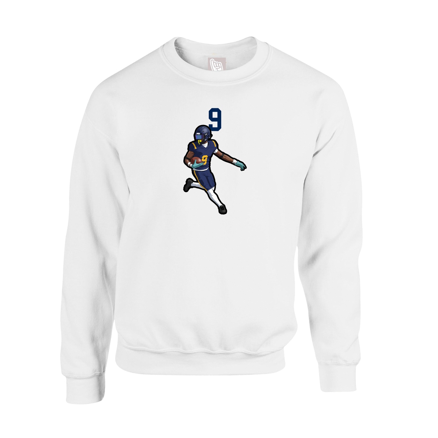 Fleece Crew — Number Top in White