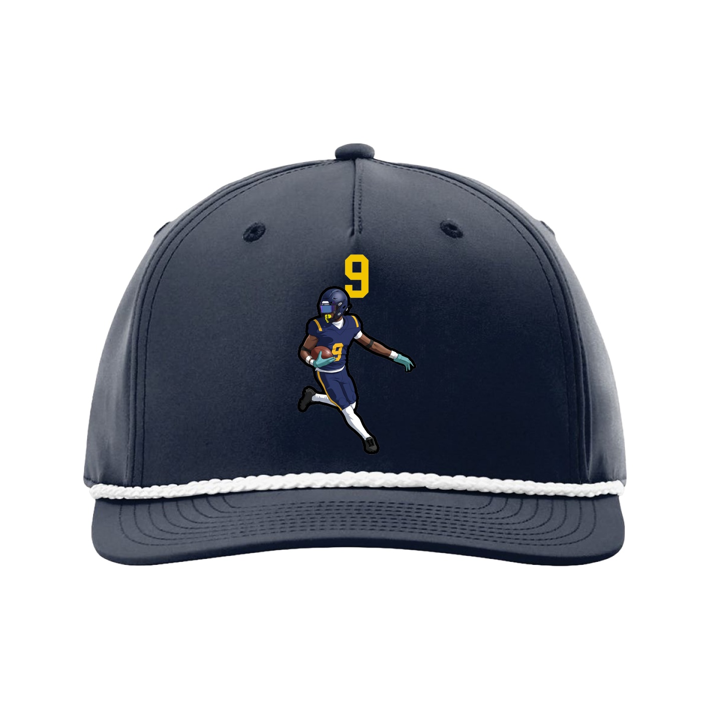 Five-Panel Classic Rope Cap — Number Top in Navy