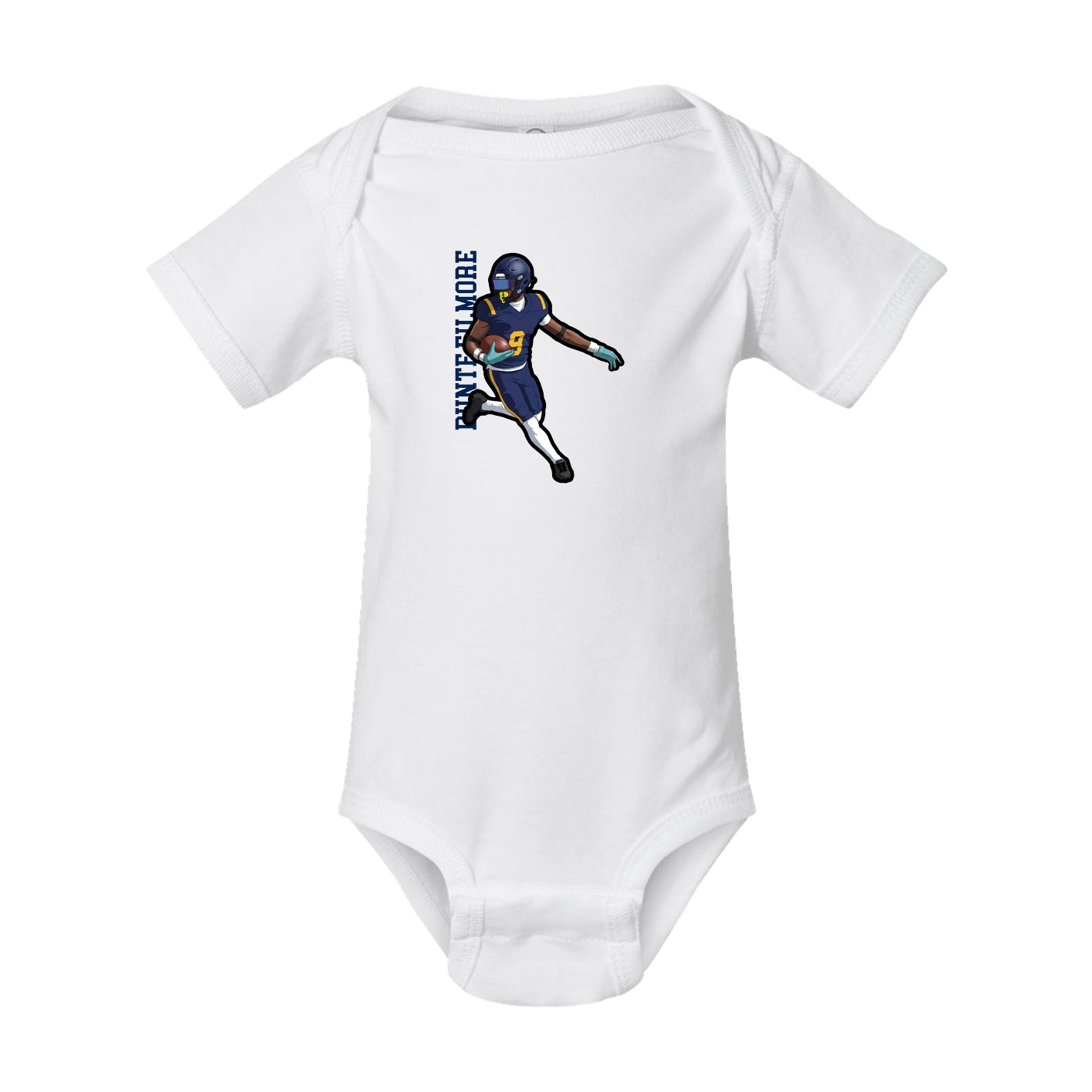 Baby Onesie — Name Vertical in White