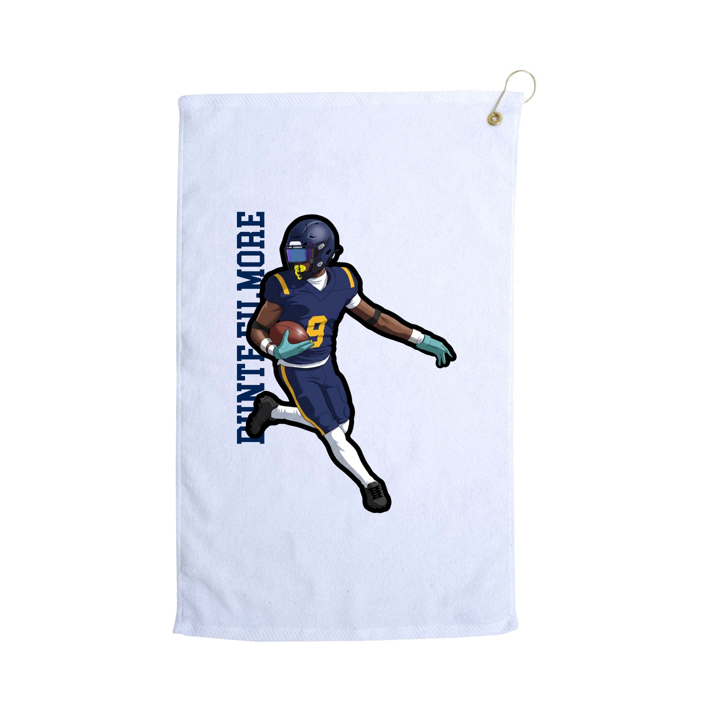 Golf Towel — Name Vertical in White